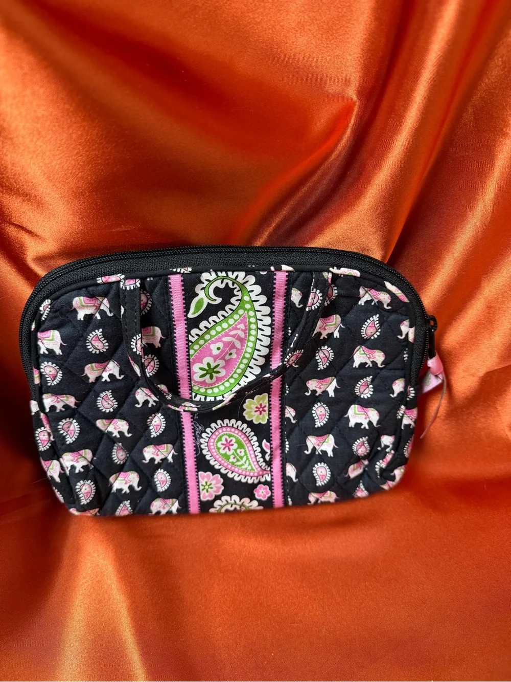Vera Bradley Quilted Elephant Print cosmetic bag. Designed for Breast Cancer